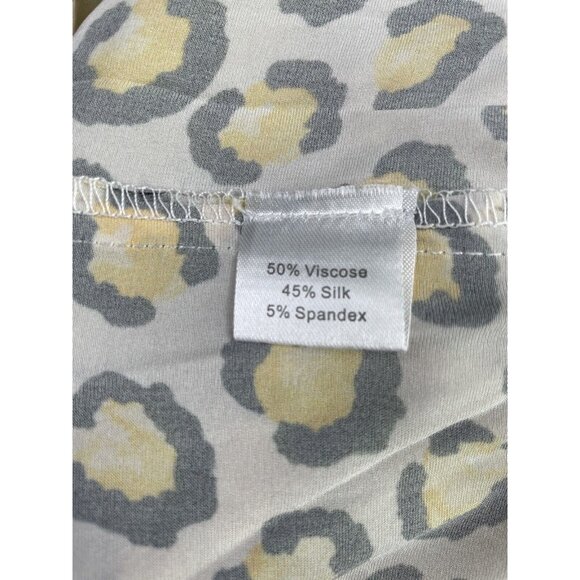 NEVER A WALLFLOWER Cheetah Print Fit & Flare Dress Small Silk Viscose Made in LA - Picture 10 of 16